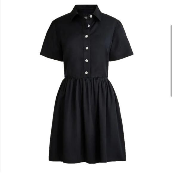 J. Crew Dresses & Skirts - J. Crew Women's Margaret Shirt Dress with Jewel Buttons - Black - 2 - NWT